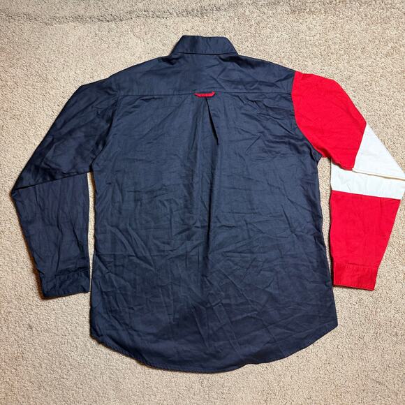 Vintage 1980s Brooks & Dunn Blank longsleeve red black Mens sz 16 1/2 x 35 - Picture 4 of 4